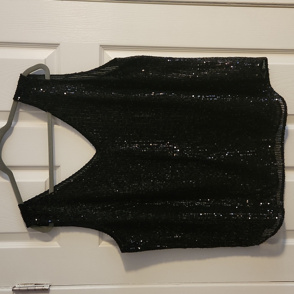 Loft Plus sequin tank black 18W